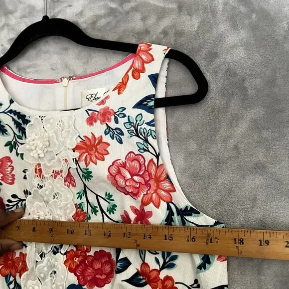 Eliza J women Sleeveless Dress Floral Shift Size 8 Knee Length - Picture 4 of 12